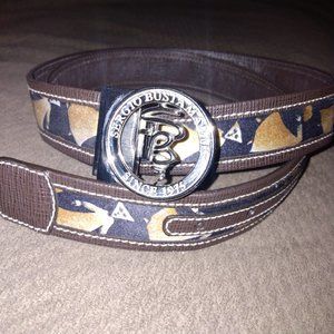 ❤️Mens SERGIO BUSTAMANTE Signature Retro Logo Belt and Buckle Size 36